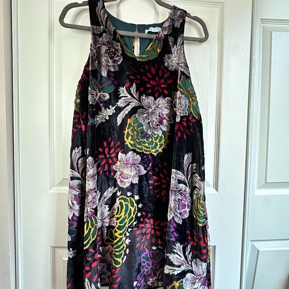 She + Sky Dresses & Skirts - She + Sky Womens Small Floral Velvet Burnout Sleeveless Mini Dress Whimsigoth